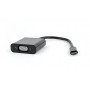 Convertor USB-C la VGA , Gembird, negru